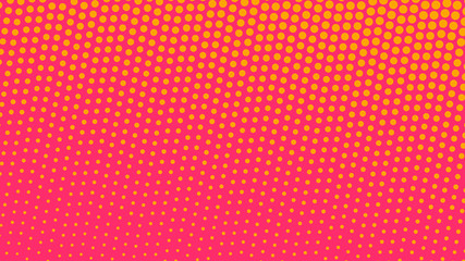Pink and orange pop art background in vitange comic style with halftone dots, vector illustration template for your design