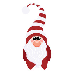 Funny Christmas gnome vector illustration