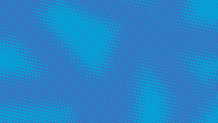 Blue modern pop art background with halftone dots design, vector illustration