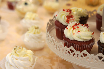 cupcakes with frosting and sprinkles