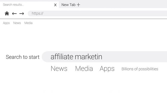 Typing affiliate marketing into an web page internet search engine