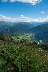 Fototapeta premium Zuruldi mountains - popular trek in Svaneti, Georgia. 