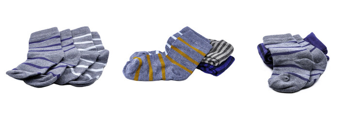 kids socks isolated on white background