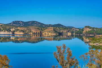 Fototapeta na wymiar Lake Embalse del Guadalhorce, Ardales Reservoir, Malaga, Andalusia, Spain