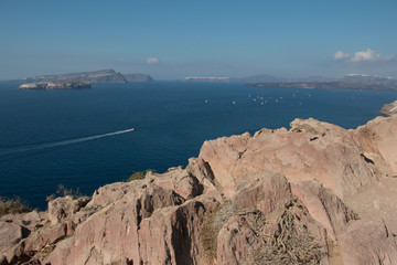 view of santorini greece from kap Akrotiri