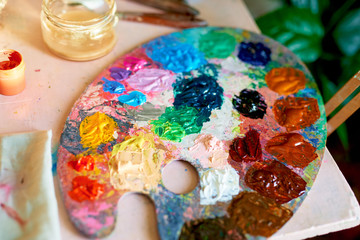 Art studio class painting palette