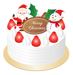 クリスマスケーキ　白背景