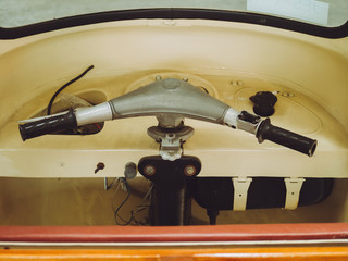 closeup the front headlight