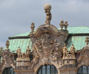 Fototapeta na wymiar Zwinger baroque gardens and buildings