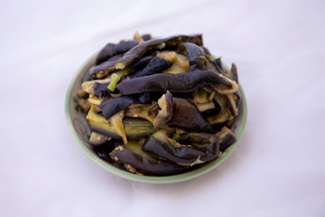 Korean food eggplant side dish