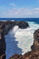 Fototapeta na wymiar Amazing atlantic ocean view with rocks, Sao Miguel island, Portugal
