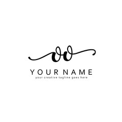 Handwriting O OO initial logo template vector