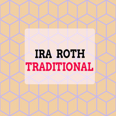 Text sign showing Ira Roth Traditional. Business photo showcasing are tax deductible on both state and federal Seamless Blue Blocks Cubes Yellow Background Depth Deepness Perspective
