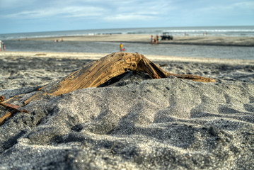 Strand Sand Postkarte Urlaub Holz