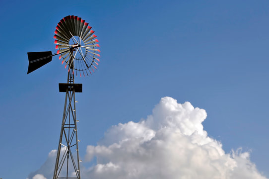 Rural Windmill and Clouds