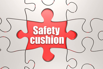 Fototapeta premium Safety cushion word on jigsaw puzzle