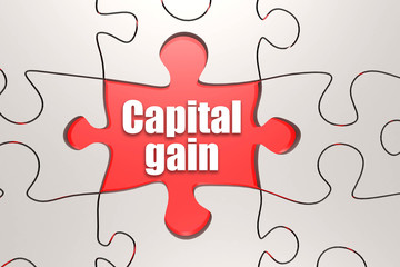 Capital gain word on jigsaw puzzle