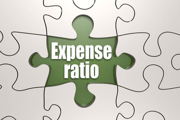 Fototapeta premium Expense Ratio word on jigsaw puzzle