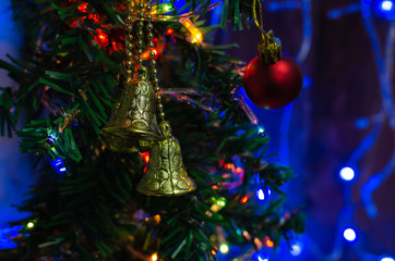 Christmas Tree Light Bokeh Background