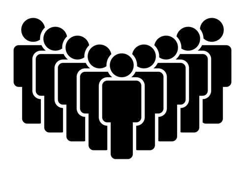 Large Group Of People, Team Or Crowd Flat Vector Icon For Business Apps And Websites