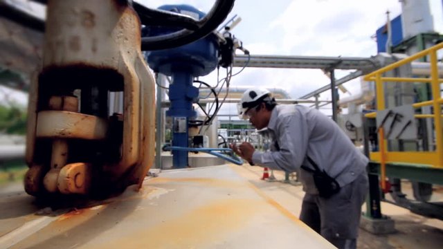 Process engineer to visual check control valve in the plant 