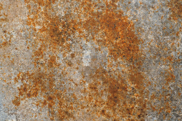 Surface of the rusted zinc steel plate closeup.