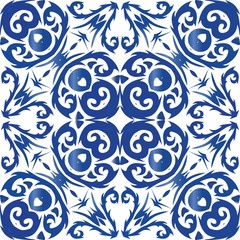 Ornamental azulejo portugal tiles decor.