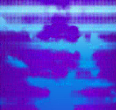 Blue Halftone Sky With Clouds Vector Backround