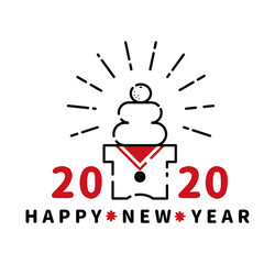 2020　年賀　イラスト　鏡餅