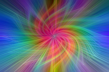 Obraz premium rays and curved lines glow and spin in an abstract design