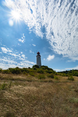 Fototapeta na wymiar Leuchtturm Insel Hiddensee, Am Dornbusch, Rügen