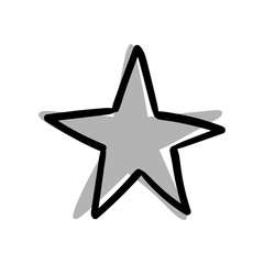 Star doodle, hand drawn icon illustration.