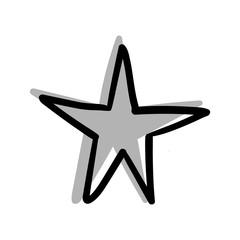 Star doodle, hand drawn icon illustration.