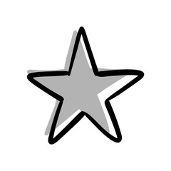 Star doodle, hand drawn icon illustration.