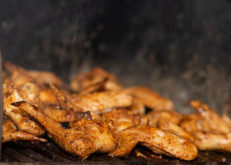 wings on grill
