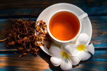 Dried cordyceps militaris mushroom