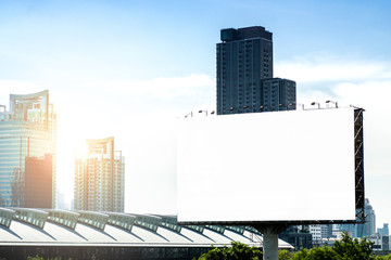 Billboard mockup outdoors, Outdoor advertising poster on the street for advertisement street city. With clipping path on screen.