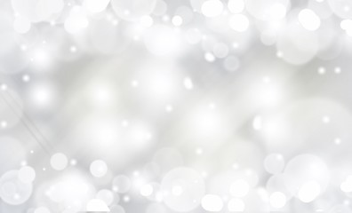 Plakat White gray gradient abstract background blurred. Christmas snow with white bokeh light beautiful shiny . use wallpaper backdrop and your product.