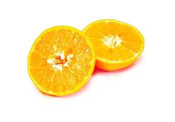 orange slice on white background