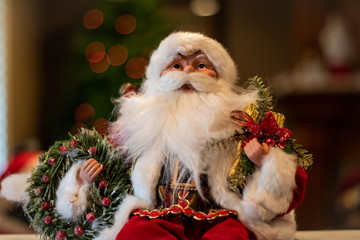 santa claus with christmas lights