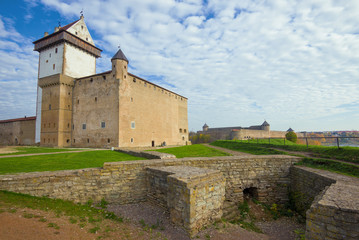 Fototapeta na wymiar In the Herman castle on a October afternoon. Narva, Estonia