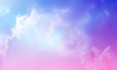 Fototapeta premium The magical imagination of the sky, the magic of the sky, the pastel clouds for background images and the placement of beautiful letters