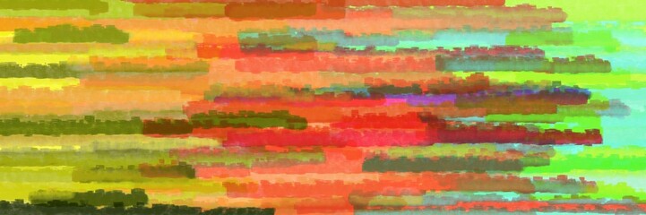 horizontal mosaic lines banner with peru, aqua marine and olive drab colors