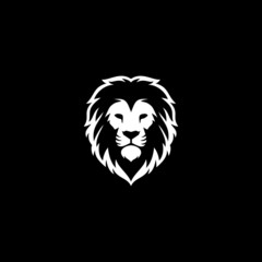 Lion Head Logo - Black Background Lion Vector