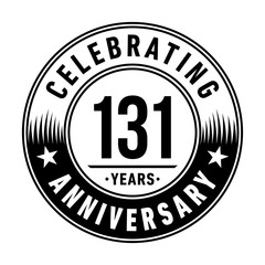 131 years anniversary celebration logo template. Vector and illustration.