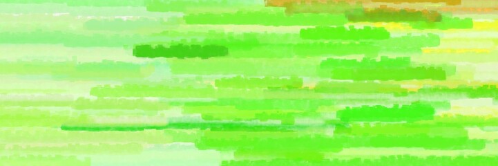 horizontal mosaic lines banner with light green, lawn green and tea green colors