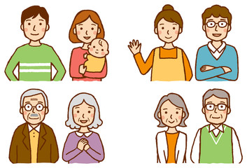 カップル　シニアカップル　上半身