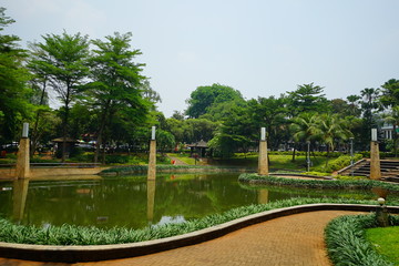 Fototapeta na wymiar Ayodya City garden in Kebayoran Jakarta Selatan