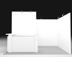 Trade exhibition stand. 3D rendered illustration