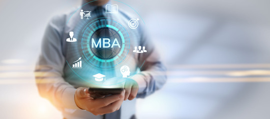 MBA Master of business administration Education concept.